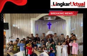 Polres Karo Sampaikan Pesan Kamtibmas Dalam Kegiatan Minggu Kasih Di HKBP Lentera Ketaren