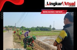 Pemdes Gunungsari Giat Kerjabakti Bersama Warga Masyarakat Susukan Girang di Lahan Pertanian.