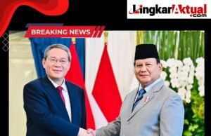 Presiden Prabowo Subianto menyambut secara resmi kedatangan Premier Republik Rakyat Tiongkok (RRT), Yang Mulia Li Qiang, di Istana Merdeka