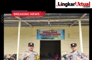 Bhabinkamtibmas Polsek Lahewa Laksanakan Kegiatan Untuk monitoring Pengamanan Ibadah Kenaikan Yesus Kristus