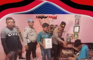 Polsek Tigabinanga Salurkan Bantuan Sosial Sambut Hari Bhayangkara ke-79