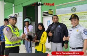 Satlantas Polres Tanah Karo Ajak Siswa MAN Kabanjahe Tertib Berlalu Lintas Lewat Program Police Goes to School
