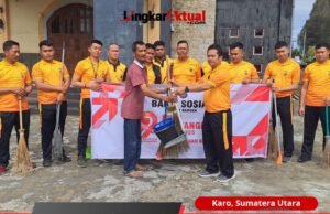 Jelang Hari Bhayangkara ke 79, Polres Tanah Karo Gelar Bakti Religi Kebersihan Tempat Lintas Agama Di Kabanjahe