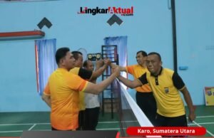 Turnamen Badminton Internal Polres Karo Sukses Ditutup, SDM/Bagren Raih Juara Pertama