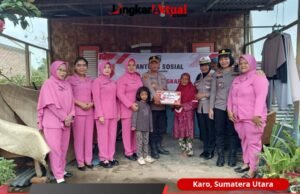 Polres Tanah Karo Salurkan Bantuan Sosial kepada Warga Kurang Mampu di Desa Samura