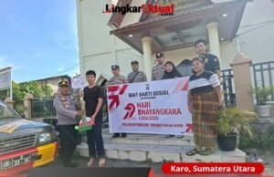 Wujud Kepedulian, Polsek Kutabuluh Salurkan Bansos di HUT Bhayangkara ke-79