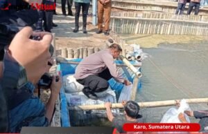 Polres Karo Dukung Penaburan 250.000 Benih Ikan Nila Di Desa Sukanalu