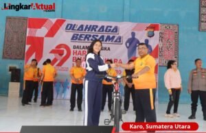Polres Karo Gelar Kegiatan Gerak Jalan Santai Untuk Hari Bhayangkara ke-79