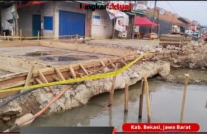 Perbaikan Rehab Total Jembatan di Perempatan SMPN 1 Sukatani, Mangkrak, Diduga tidak Sesuai Spesifikasi