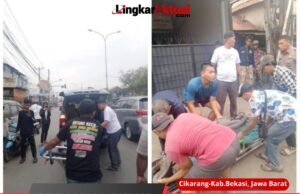 Dua Pengendara Sepeda Motor Tertabrak Truck Puso Didepan Lotte Mart Cikarang, Diduga Truck Rem Blong