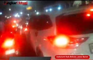 Warga Sukatani Resah Adanya Kemacetan di Perempatan SMPN 1 Sukatani Akibat Perbaikan Jembatan yang Tak Kunjung Selesai