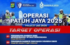 Operasi Patuh Jaya 2025 Digelar 14-27 Juli, Ini 10 Target Pelanggaran Lalu Lintas