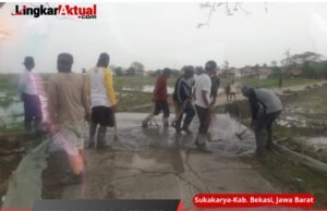 Proyek Perbaikan Jalan Lingkungan(Jaling) di Ruas Jalan Sukakarya-Tenjolaut, Diduga Asal dalam Pengerjaannya