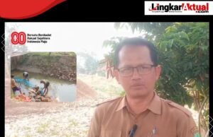 Sekdes Desa Sukaringin “H.Markim Tinjau Lokasi BSH di Irigasi Kali Hilir Adanya Bantuan Air dari Dinas PSDA di Kecamatan Sukawangi