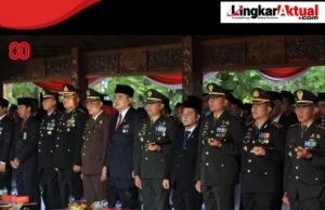 Kapolres Purwakarta Ikuti Upacara Penurunan Bendera HUT RI ke 80 tahun 2025