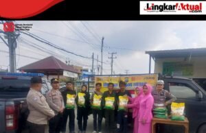Polsek Berastagi Gelar Gerakan Pangan Murah, 2 Ton Beras Bulog Ludes Terjual
