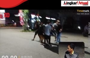 Kecelakaan Adu Banteng Antara Pengendara Motor di Depan Pom Bensin Sukatani Akibat Minim Penerangan Jalan