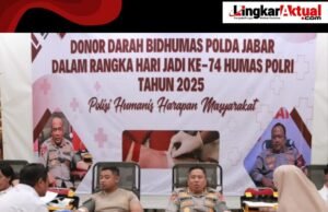 Donor Darah Serentak dalam Rangka HUT Humas Polri Ke-74, Polda Jabar Sumbang 2.591 Kantong Darah