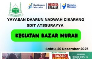 Peduli Sesama, SDIT ATSSURAYYA Gelar Bazar Murah 300 Paket Sembako