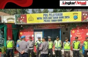 Kapolsek Tigapanah Tinjau Kesiapan Pos Pelayanan Merek Operasi Lilin Toba 2025