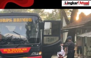 Bus Sekolah Gratis Sat Brimob Polda Jabar di Awal Tahun Tuai Apresiasi Positif Warga Tasikmalaya
