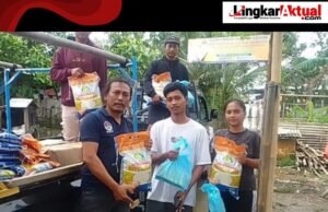 LAJU Indonesia Distribusikan Sembako Ke Sejumlah Kecamatan Terdampak Banjir, Salah Satunya Pebayuran