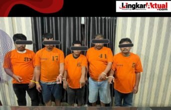 Lima Pria Diamankan Satresnarkoba Polres Tanah Karo, Sabu Hampir 8 Gram Disita