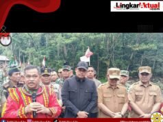 Bupati Nias Selatan Sokhiatulo Laia Bersama Wakil Bupati Ir. Yusuf Nache, S.T,.M.M, Dampingi Gubernur Sumut Bobi Nasution dalam Peresmian Jembatan