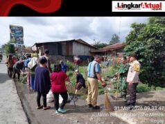 “Sinergi Polisi dan Warga, Polsek Tigapanah Gelar Gotong Royong Bersama”