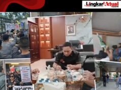 Ironi Dibalik Gerbang Pemda Bekasi: Mahasiswa Adu Jotos dengan Petugas, Plt Bupati Lagi Asyik Makan Siang Bersama di Dalam Ruangan