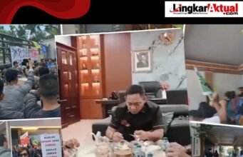 Ironi Dibalik Gerbang Pemda Bekasi: Mahasiswa Adu Jotos dengan Petugas, Plt Bupati Lagi Asyik Makan Siang Bersama di Dalam Ruangan