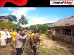 Gotong Royong dan Sambang, Polsek Tiganderket Perkuat Kamtibmas