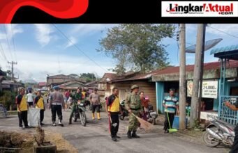 Polsek Barusjahe Bersama Forkopinca Barusjahe Gelar Gotong Royong, Wujudkan lingkungan Bersih dan Asri