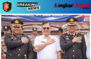 Bupati Nias Selatan Sokhiatulo Laia, menghadiri peringatan Hari Ulang Tahun (HUT) Bhayangkara ke-80 tahun 2026