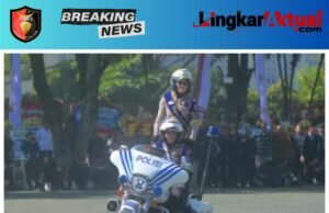 Akrobatik Brigade Motor Mojang Lodaya Polda Jabar Meriahkan Hari Bhayangkara ke-80