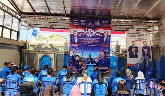 MEMERIAHKAN 17 AGUSTUS KE 81, SEMARAK 25 TAHUN PARTAI DEMOKRAT KBUPATEN PURWAKARTA BERSAMA RAKYAT MENGADAKAN 11 LOMBA RAKYAT DAN LOMBA MEWARNAI “MEMAJUKAN EKONOMI, MENEGAKAN KEADILAN DAN MENJAGA DEMOKRASI”