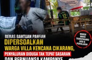 Beras Bantuan Pangan Dipersoalkan Warga Villa Kencana Cikarang, Penyaluran Diduga Tak Tepat Sasaran dan Bernuansa Kampanye