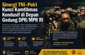 Sinergi TNI–Polri Kunci Kamtibmas Kondusif di Depan Gedung DPR/MPR RI