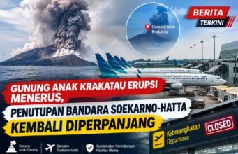 Gunung Anak Krakatau Erupsi Menerus, Penutupan Bandara Soekarno-Hatta Kembali Diperpanjang