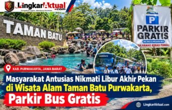 Masyarakat Antusias Nikmati Libur Akhir Pekan di Wisata Alam Taman Batu Purwakarta, Parkir Bus Gratis