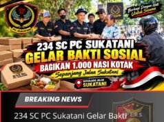 234 SC PC Sukatani Gelar Bakti Sosial, Bagikan 1.000 Nasi Kotak Sepanjang Jalan Sukatani