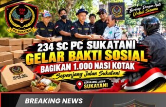 234 SC PC Sukatani Gelar Bakti Sosial, Bagikan 1.000 Nasi Kotak Sepanjang Jalan Sukatani