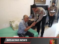 HUT ke-71 Lalu Lintas, Korlantas Jenguk Aiptu Iwan Anggota PJR Cikampek yang Sakit