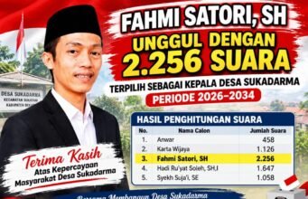 Fahmi Satori, SH Unggul dengan 2.256 Suara, Terpilih sebagai Kepala Desa Sukadarma Periode 2026–2034
