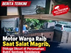 Motor Warga Raib Saat Salat Magrib, Diduga Dicuri di Perumahan Bukit Sentosa Residence