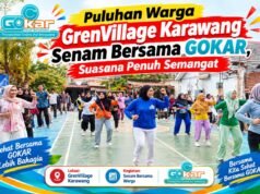 Puluhan Warga GrenVillage Karawang Senam Bersama GOKAR, Suasana Penuh Semangat