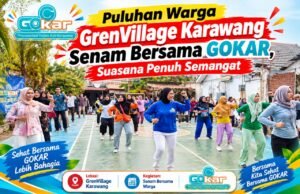 Puluhan Warga GrenVillage Karawang Senam Bersama GOKAR, Suasana Penuh Semangat