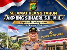 Media lingkaraktual.com Kabupaten Bekasi Ucapkan Selamat Ulang Tahun Kapolsek Pebayuran AKP Ling Suhaeri, SH. MH. Ke-51