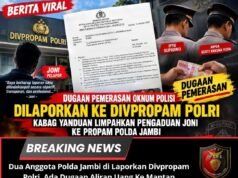 Dua Anggota Polda Jambi di Laporkan Divpropam Polri, Ada Dugaan Aliran Uang Ke Mantan Kasubdit Harda