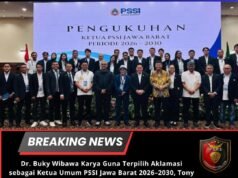 Dr. Buky Wibawa Karya Guna Terpilih Aklamasi sebagai Ketua Umum PSSI Jawa Barat 2026–2030, Tony Indra Gunawan Dorong Sinergi Sepak Bola dan Futsal